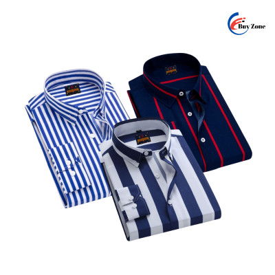 3 Piece Long Sleeve Strip Shirt