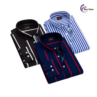 3 Piece Long Sleeve Strip Shirt