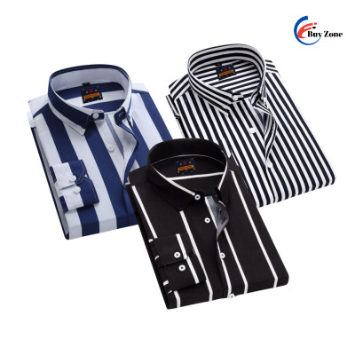 3 Piece Long Sleeve Strip Shirt