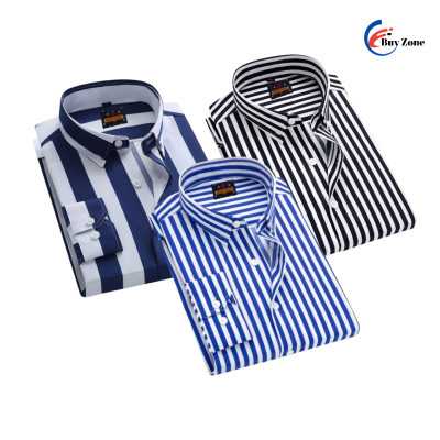 3 Piece Long Sleeve Strip Shirt