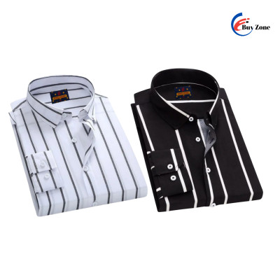 2 Piece Long Sleeve Strip Shirt