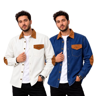 2 Piece Full Sleeve Single Pocket Denim Shirt