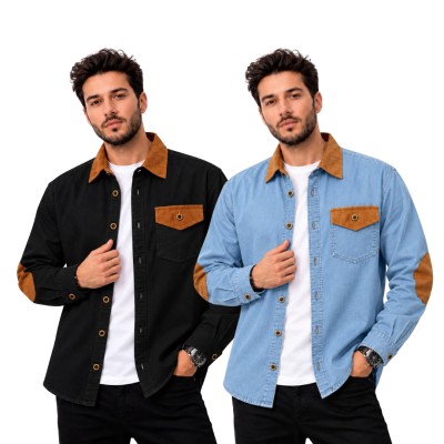 2 Piece Full Sleeve Single Pocket Denim Shirt