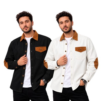 2 Piece Full Sleeve Single Pocket Denim Shirt