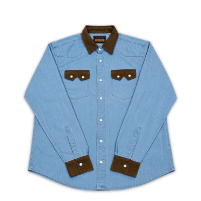 1 Piece Double Pocket Full Sleeve Contrast Style Denim Shirt